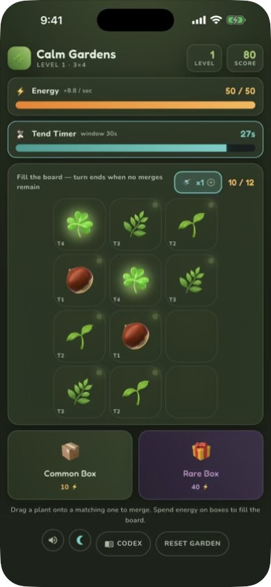 Calm Gardens gameplay